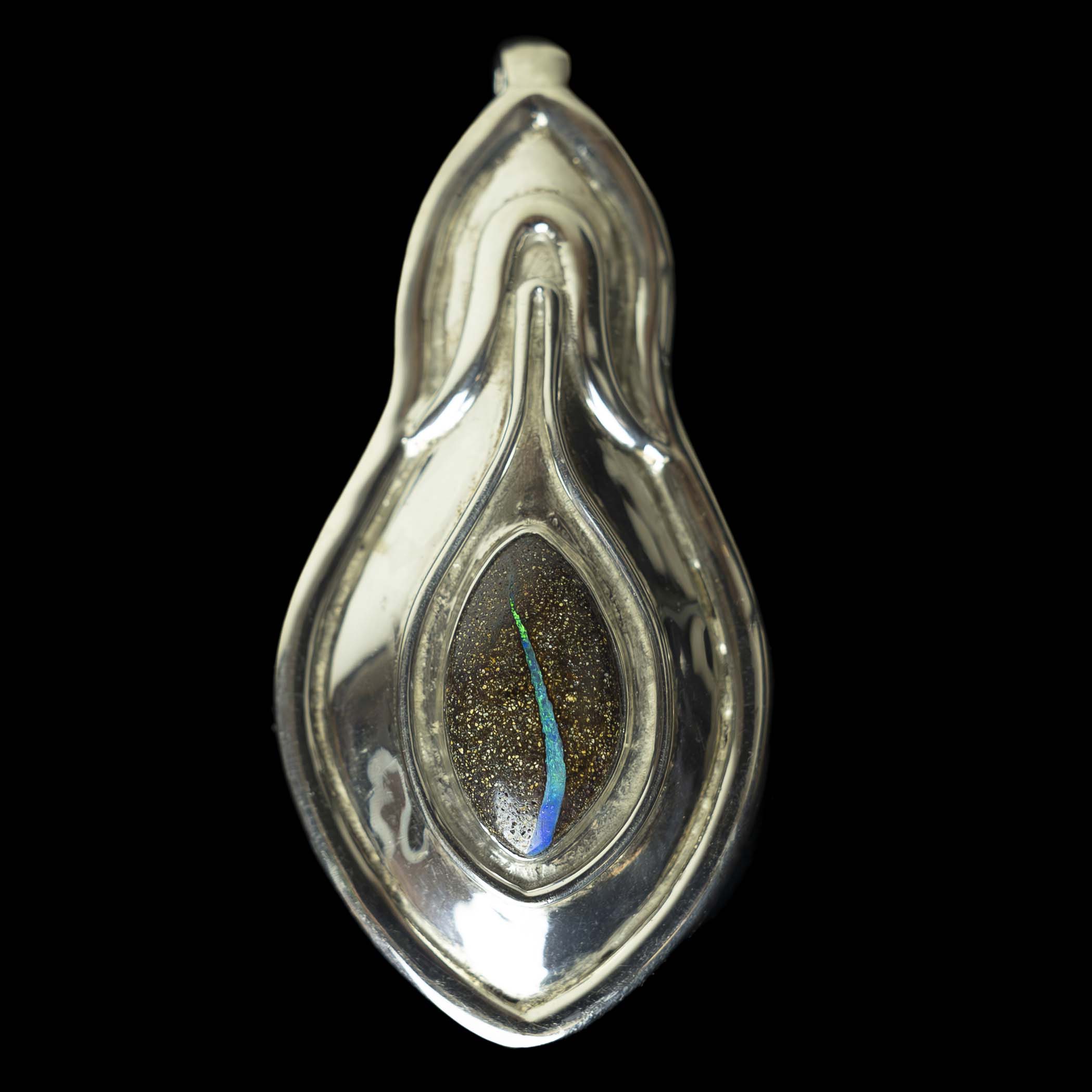 silver australian opal pendant